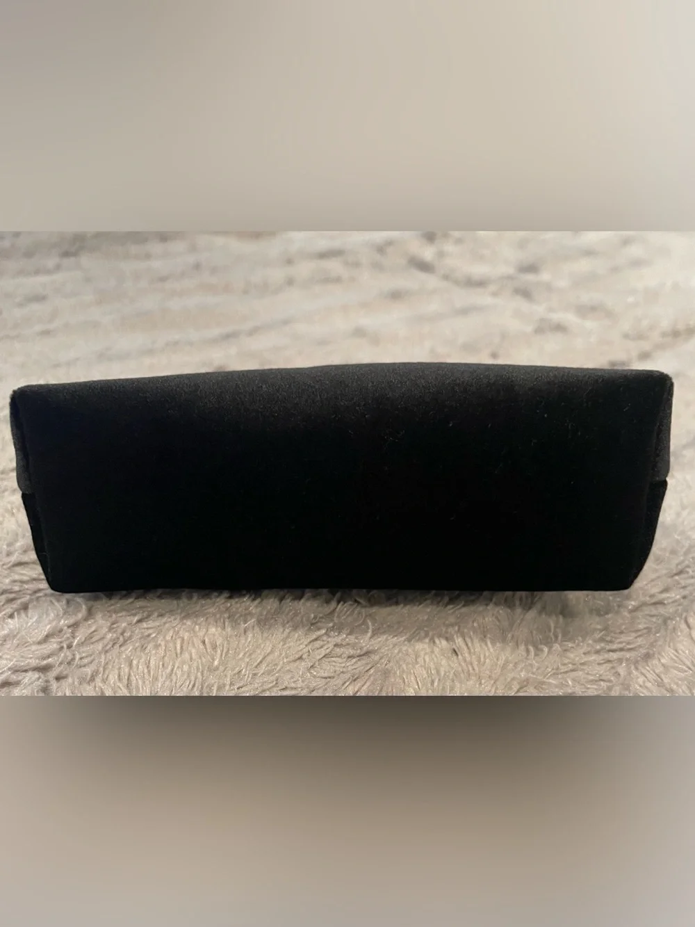 Dior Black Velvet Embroidered Logo Pouch with Silver Trim